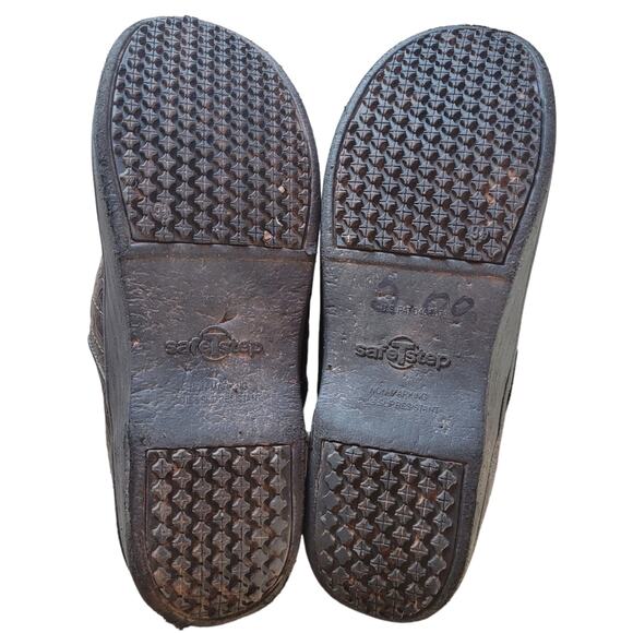 SafeTStep Nursing Clogs Womens Sz 9.5 Brown Slip Resistant Medical Work Shoes - Picture 3 of 7